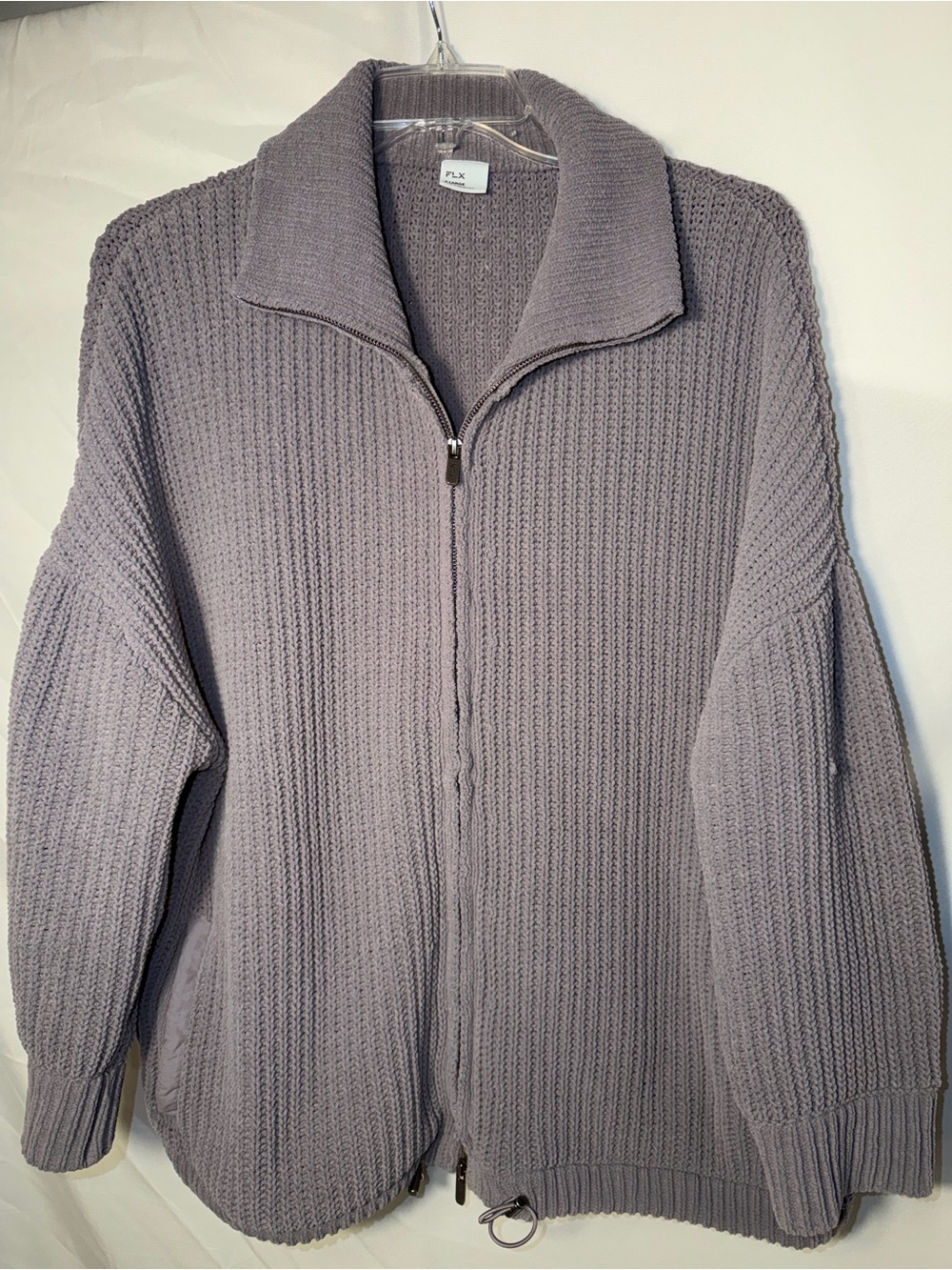FLX Chenille Zip-Up Commuter Sweater
